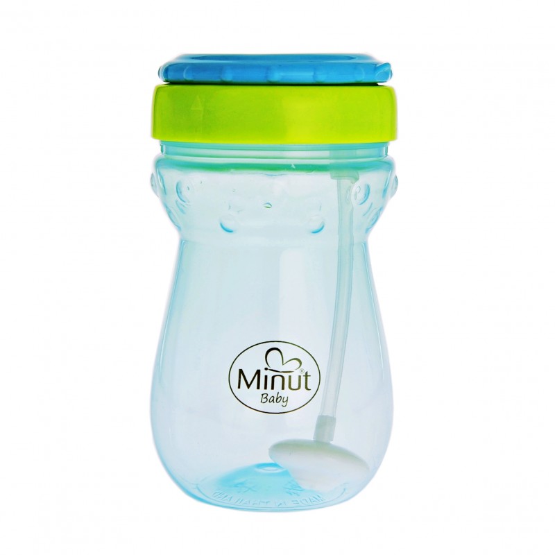 Cana Anticurgere Minut Baby cu Pai Mobil, 360 ml, Albastru
