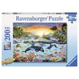 Puzzle Ravensburger Paradisul Delfinilor, 200 piese