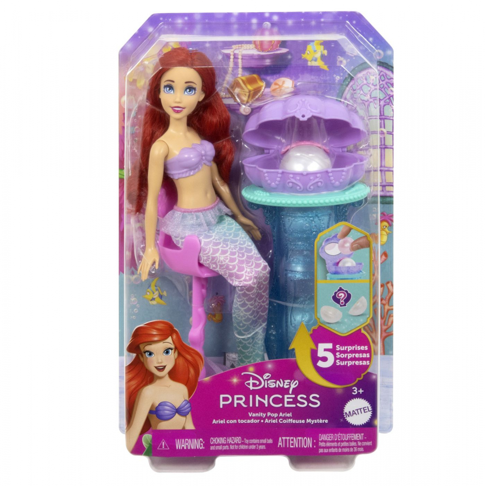 Papusa Ariel si Machiaj Disney Mattel cu Surprize