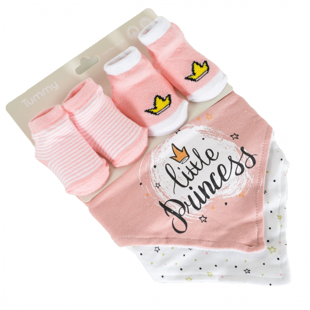 Set Cangaroo Bavete și Sosete Pink Nou-Născut - imagine 3