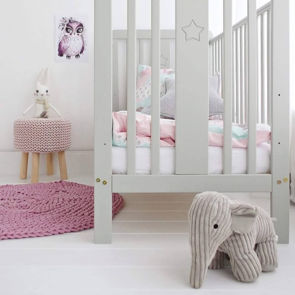 Patut Woodies Star Baby Gri Reglabil 120x60