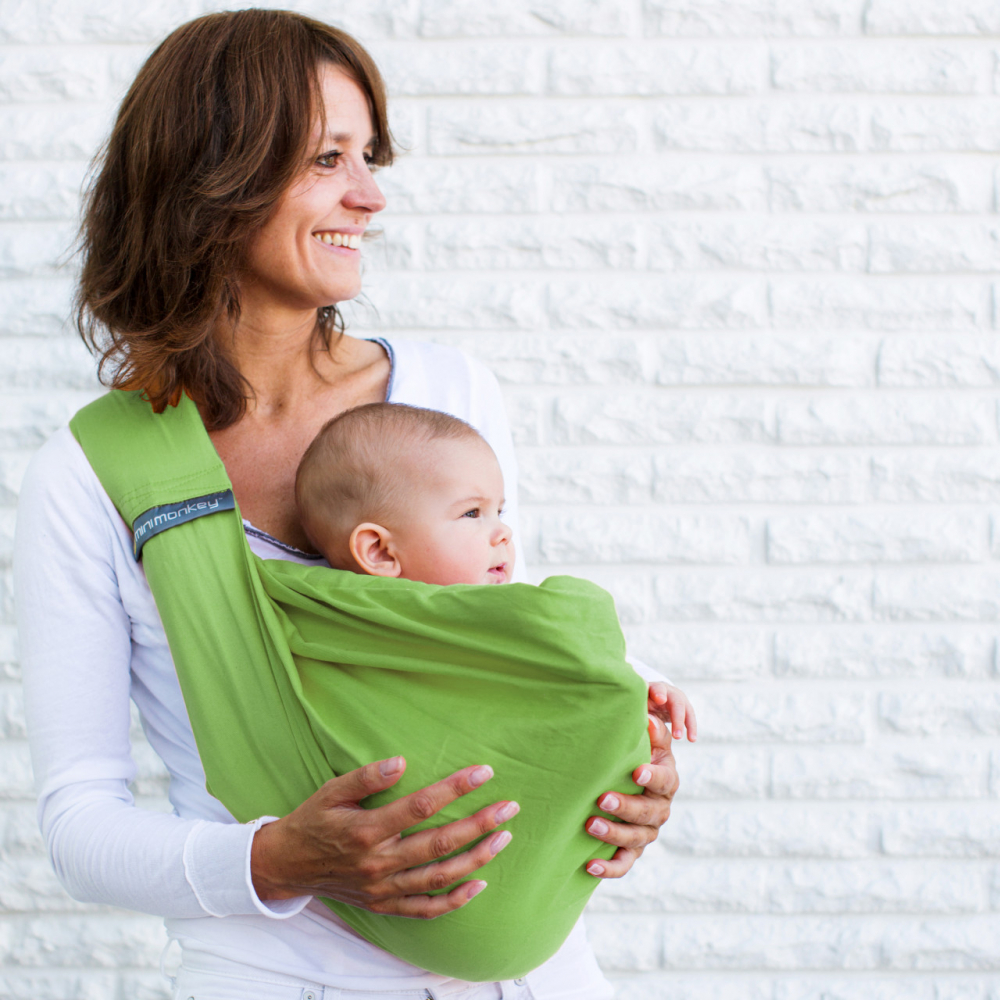 Sling Bebe 4in1 Minimonkey Lime – Ergonomic și Modular - imagine 2