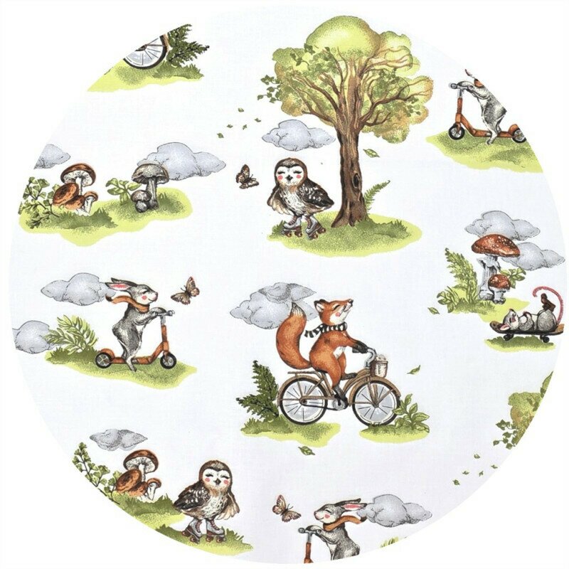 Cearceaf Qmini Bumbac 160x80 cm Fox on bikes