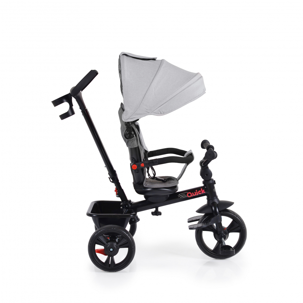 Tricicleta Byox Quick Gri, Sezut Reversibil, Pliabil