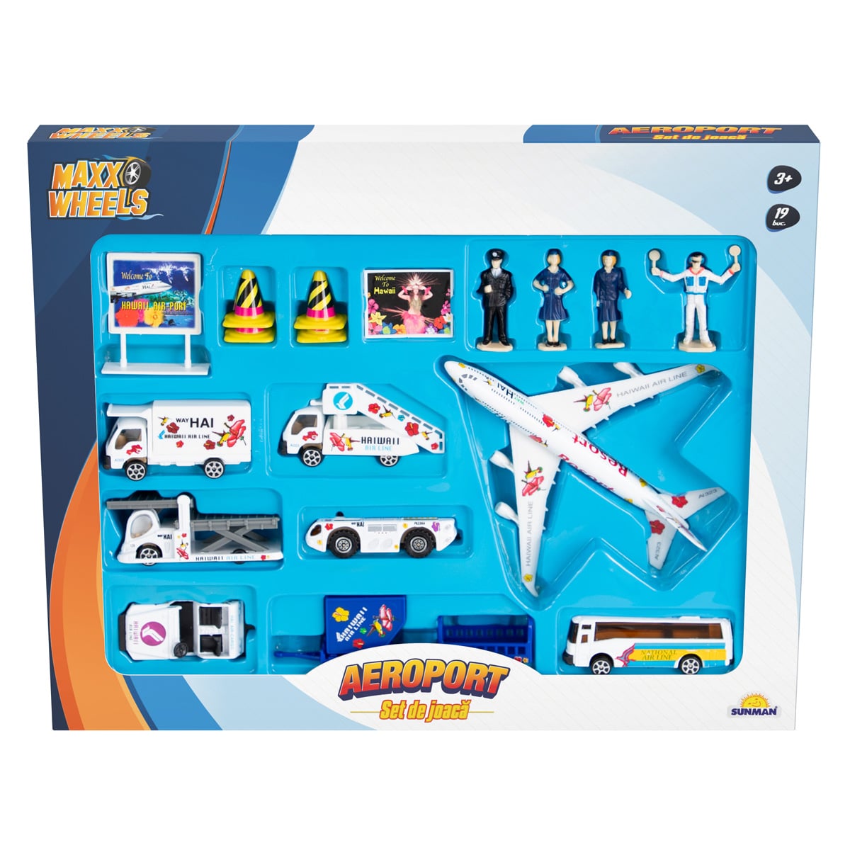 Set Aeroport Maxx Wheels, 19 Piese, Joc Creativ