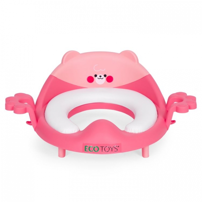 Reductor Toaletă Ecotoys Roz cu Manere - imagine 3