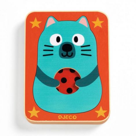 Puzzle 3 straturi Djeco Max & co lemn