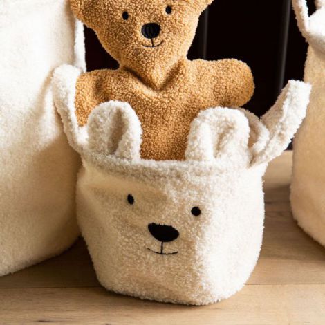 Cos Depozitare Childhome Teddy Alb | Bebelusi - imagine 2