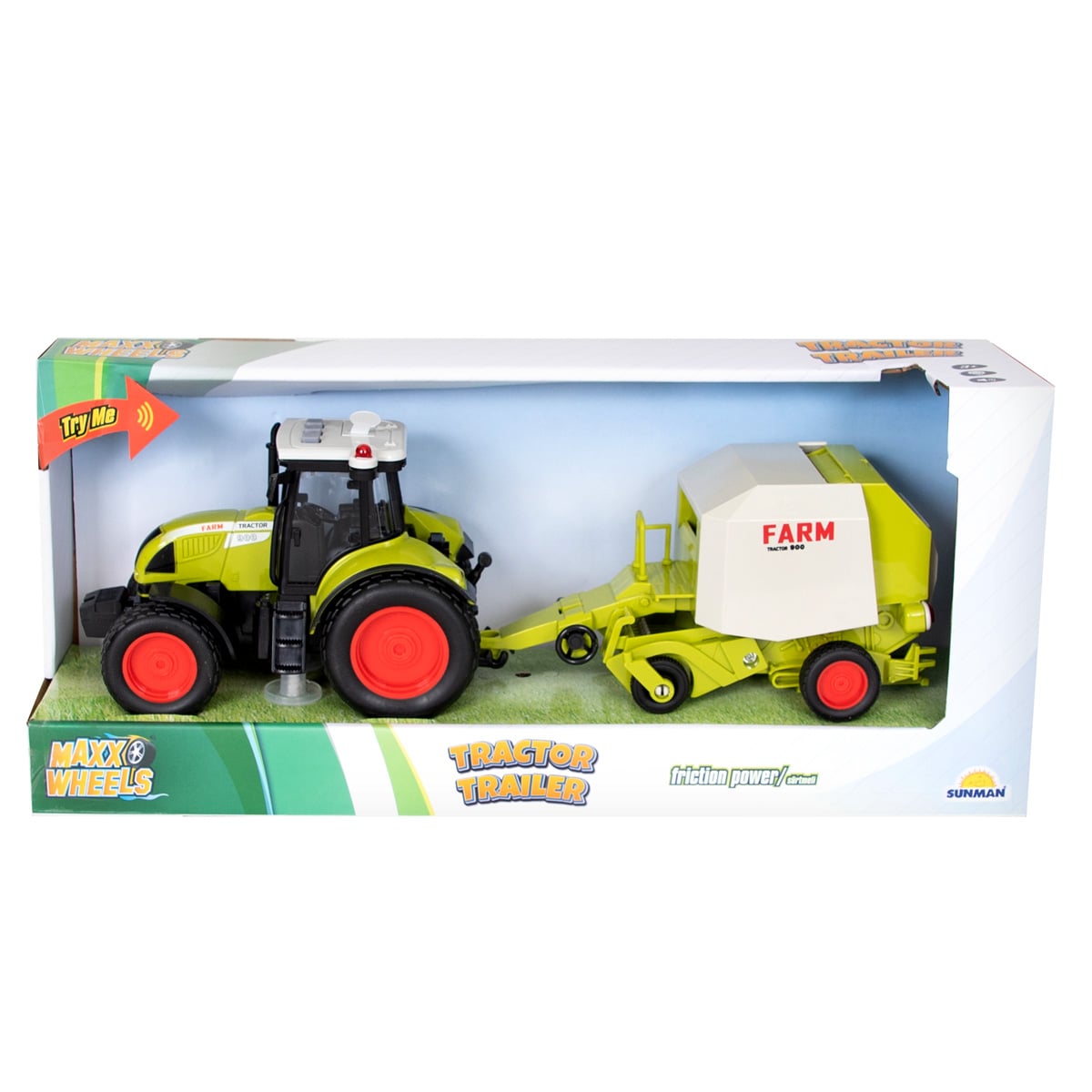 Tractor cu Remorca Maxx Wheels 1:16 Lumini si Sunete