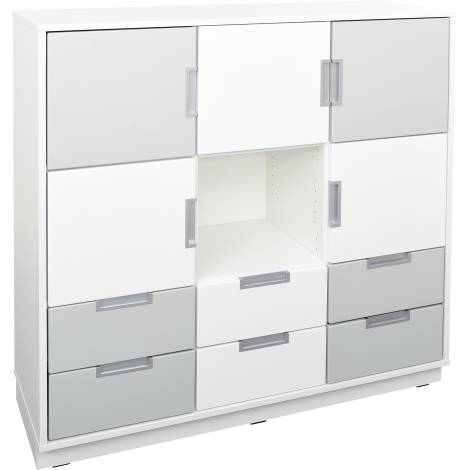 Dulap Gradiniță Quadro L Alb | 9 Compartimente Moje Bambino - imagine 3