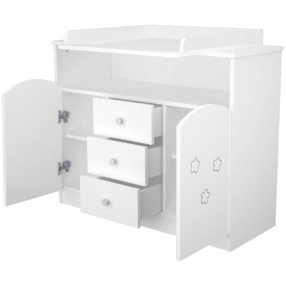 Comoda de infasat Hubners Matei 106 cm Alb - imagine 3