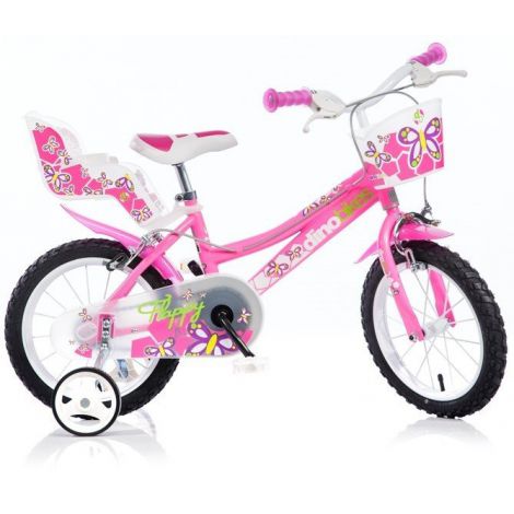 Bicicleta Dino Bikes 16" Roz pentru Fetite