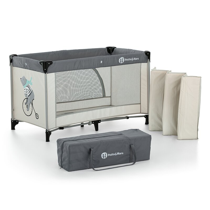 Patut Pliant Nyja Teddy Biker Grey - Petite&Mars - imagine 6