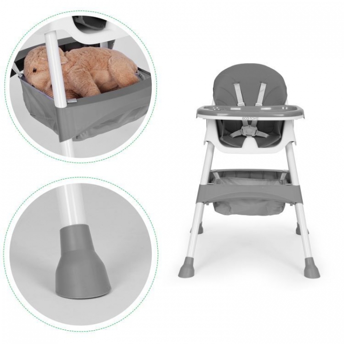 Scaun Masa Ecotoys HC521 Gri - Siguranță & Comfort - imagine 2