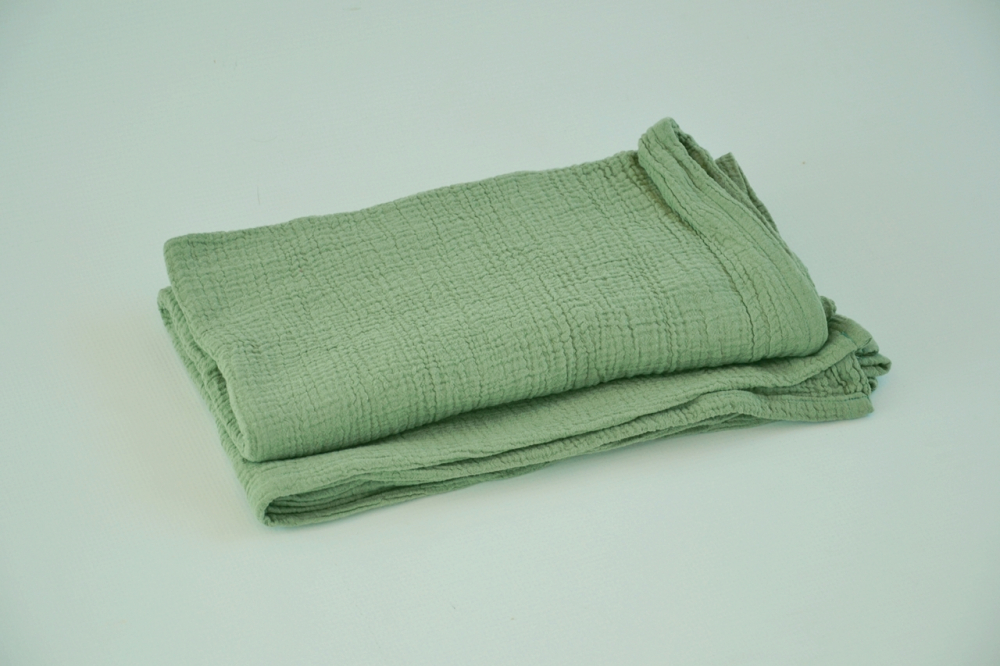 Paturica Muselina Verde Olive 2 Straturi | Joli Bebe - imagine 2
