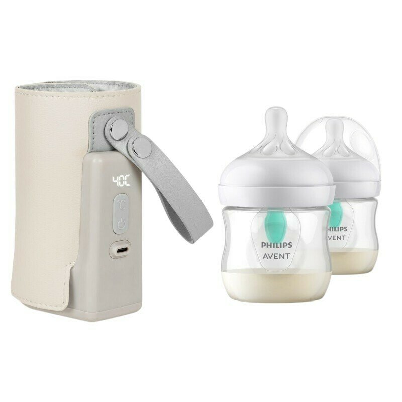 Set Incalzitor Biberoane Portabil Lionelo + 2 Biberoane Philips