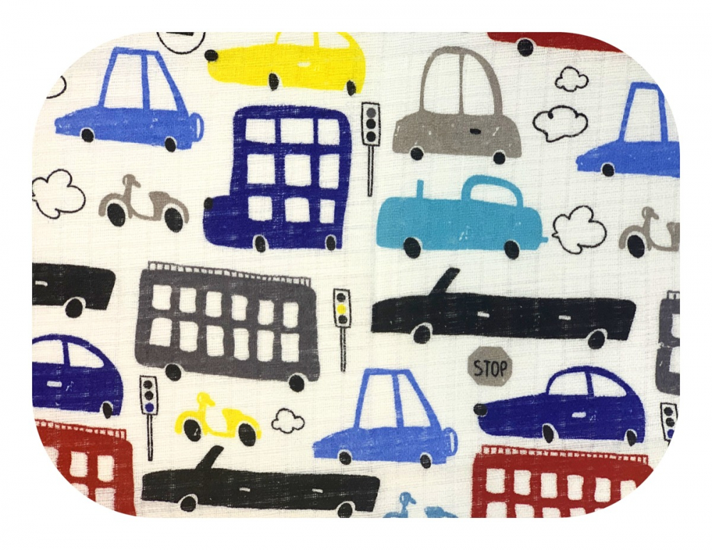 Scutec Muselina Tetra Egakids City Cars, 70x80 cm - imagine 2