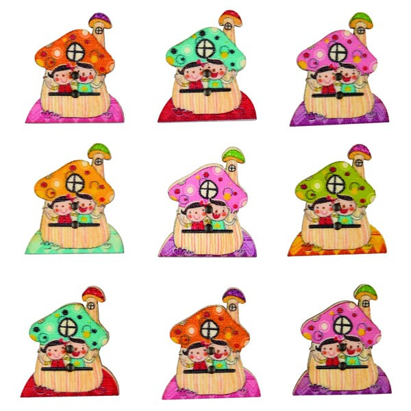 Set 10 Casute Lemn 3cm - Colorart