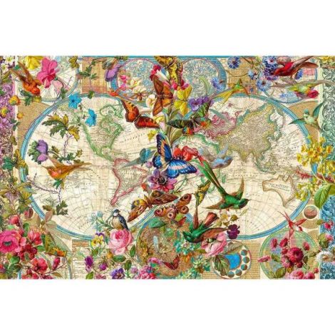 Puzzle Harta Lumii cu Faună Ravensburger 3000 piese