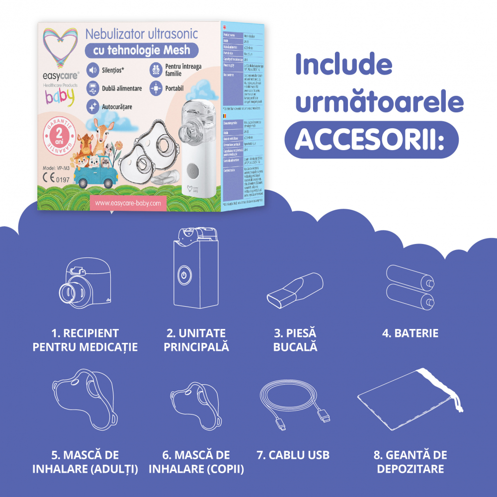 Nebulizator Mesh Easycare Baby | Respirație Ușoară - imagine 5