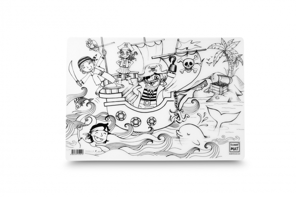 Funny Mat Pirati Plansa Colorat Reutilizabila