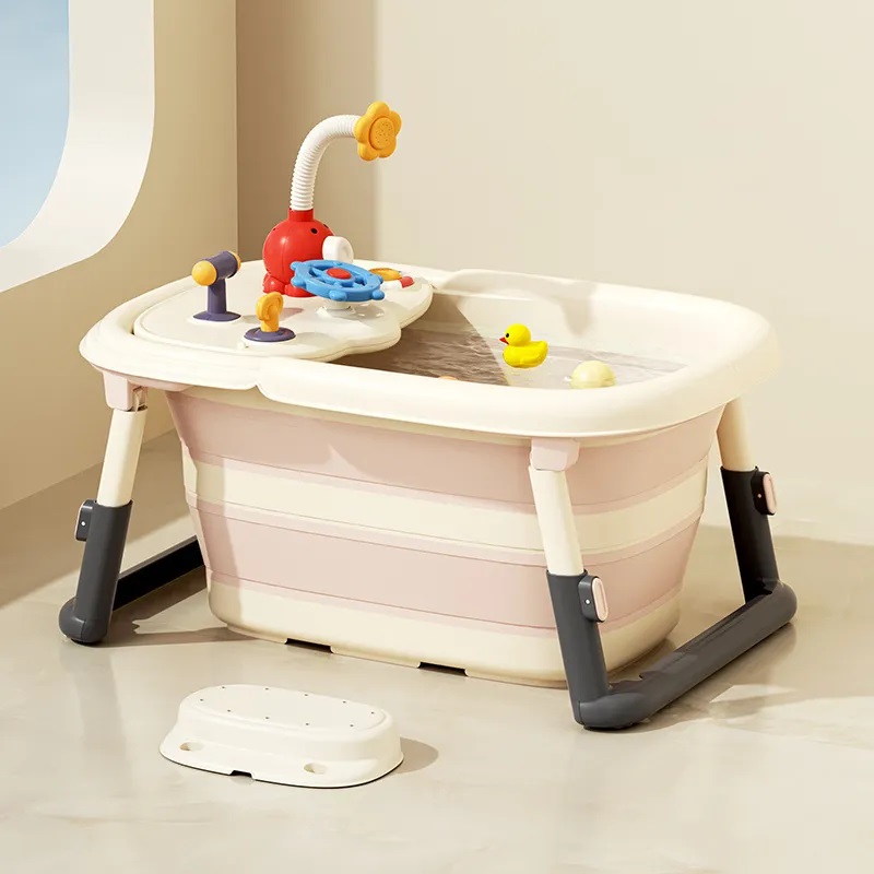 Cădiță 3 în 1 Little Mom Pink, Pliabilă și Practică - imagine 2
