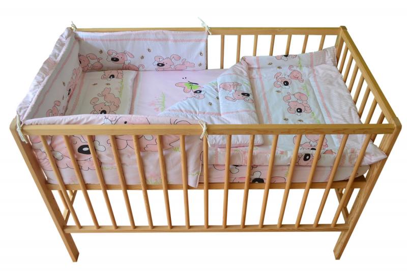 Lenjerie Patut Puppy Roz, 5 Piese, Nichiduta - imagine 3