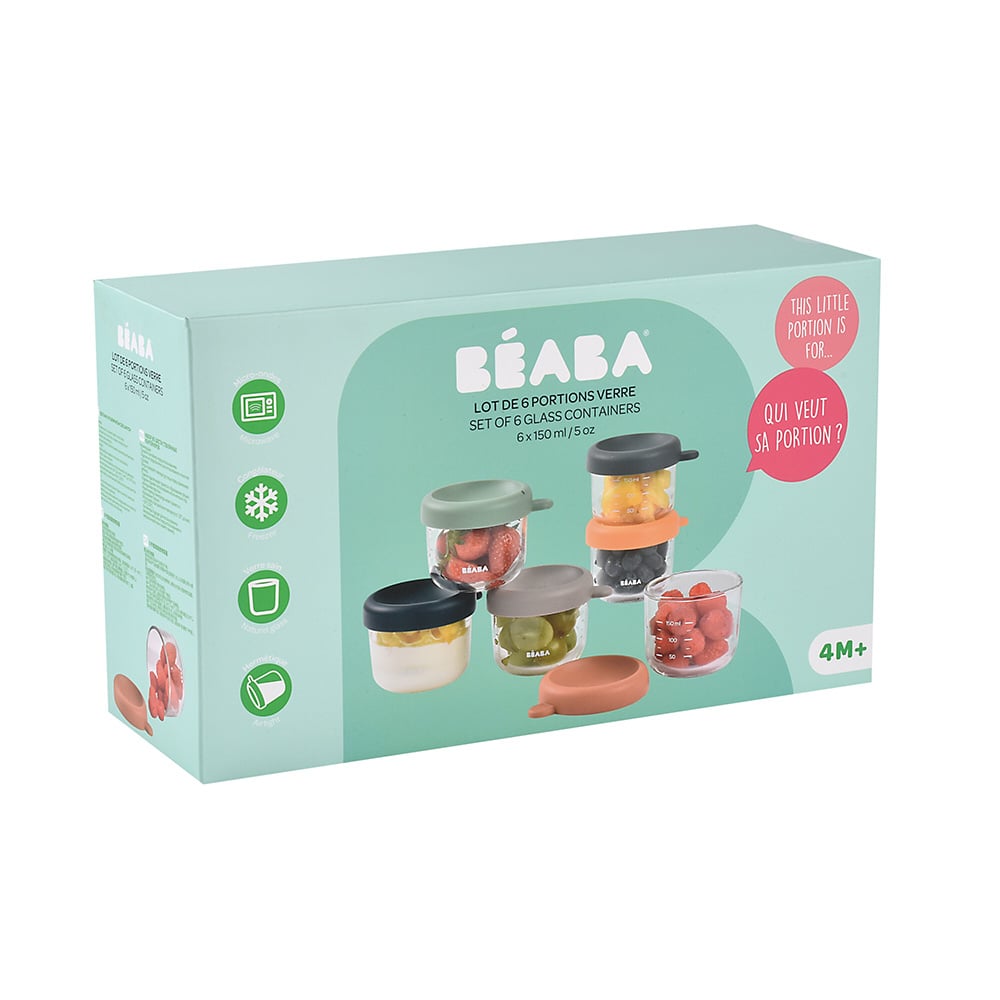 Set 6 recipiente sticlă Beaba 150ml - Organizare mese - imagine 8