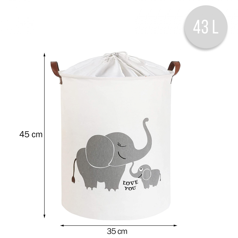 Cos Pliabil Sipo Elefant, 43L, Organizare Jucării - imagine 3