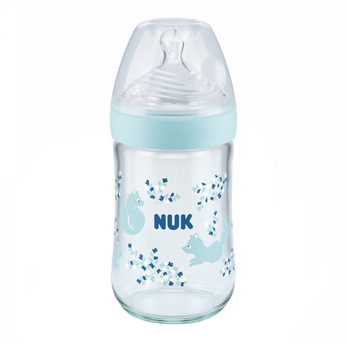 Biberon Nuk Nature Sense 240ml, Control Temp, Turcoaz
