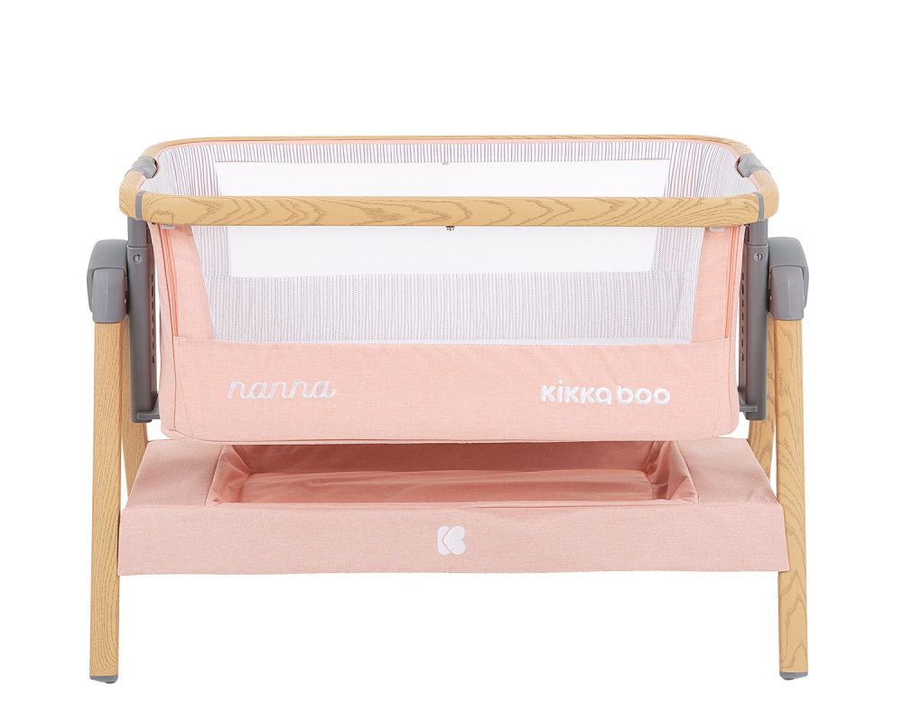 Patut Co-Sleeper KikkaBoo Nanna Pink Wood - imagine 6