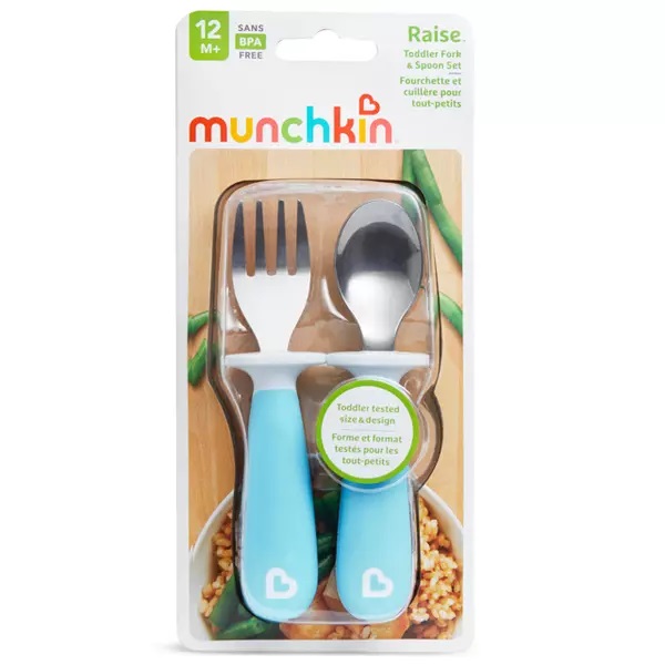 Set furculiță și linguriță Munchkin Raise, 12L+, Albastru - imagine 3