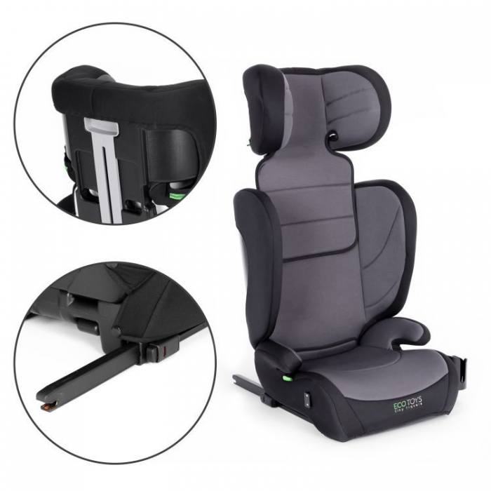Scaun Auto Ecotoys Isofix i-Size Gri - imagine 7