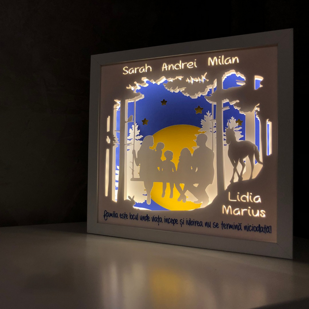 Tablou Luminos Părinți și Copii | Noorhandmadeatelier