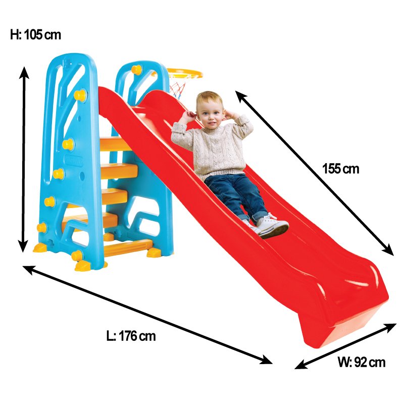 Tobogan Pilsan Wavy Slide cu Cos de Baschet - imagine 4