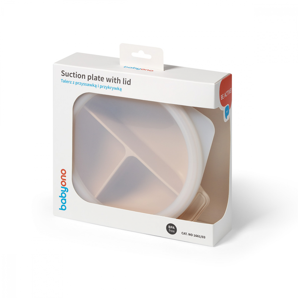 Farfurie Babyono Silicon cu Ventuza Bej - imagine 9
