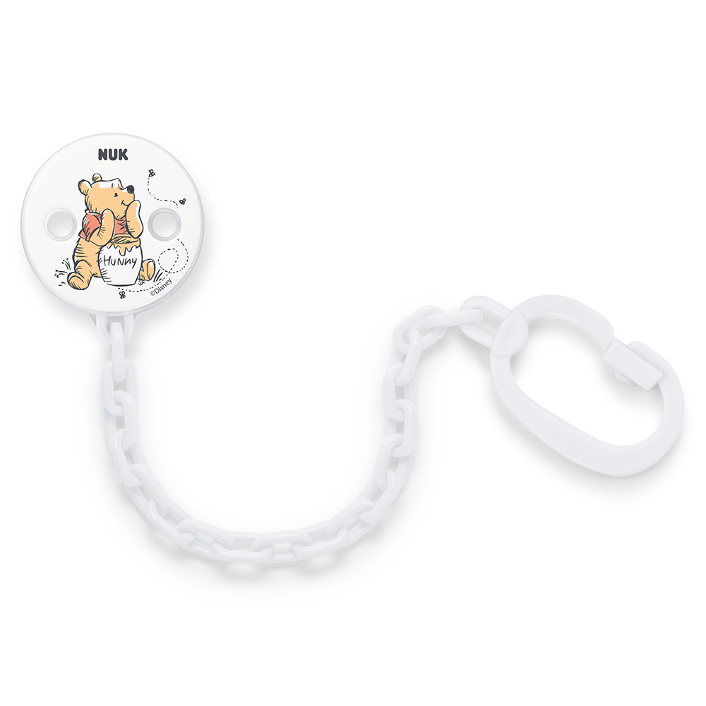 Lanț Suzetă NUK Disney Winnie Alb | Siguranță și Stil