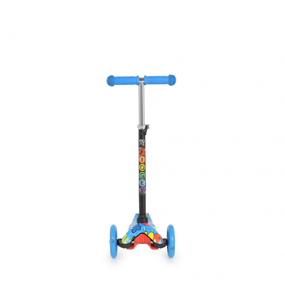 Trotineta Moni LED 4 roti, reglabila, albastra - imagine 7