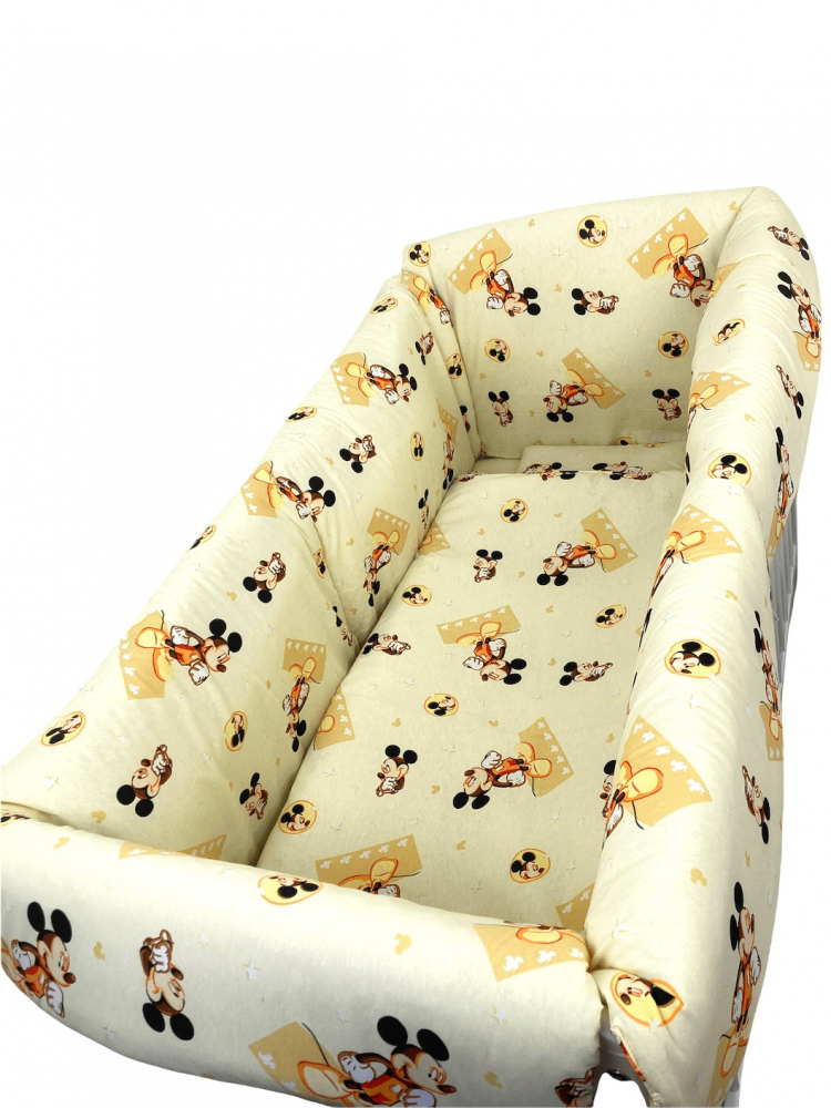 Lenjerie patut 5 piese Mickey Galben | Croitoria Noastra - imagine 2