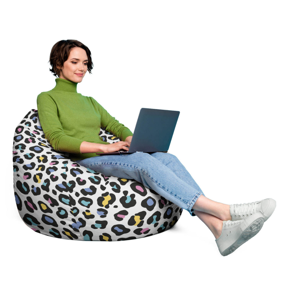 Fotoliu Puf XL Leopard Pastel Updeco - imagine 4