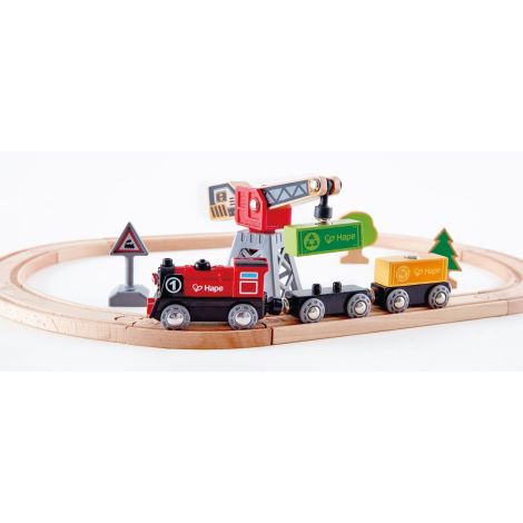 Set Trenulet Hape 19 Piese - Jucarie Lemn - imagine 2