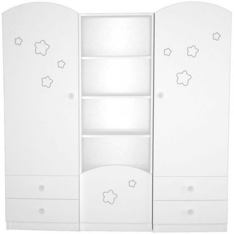 Timba Raft Matei Alb cu Stele - Mobilier Copii - imagine 2