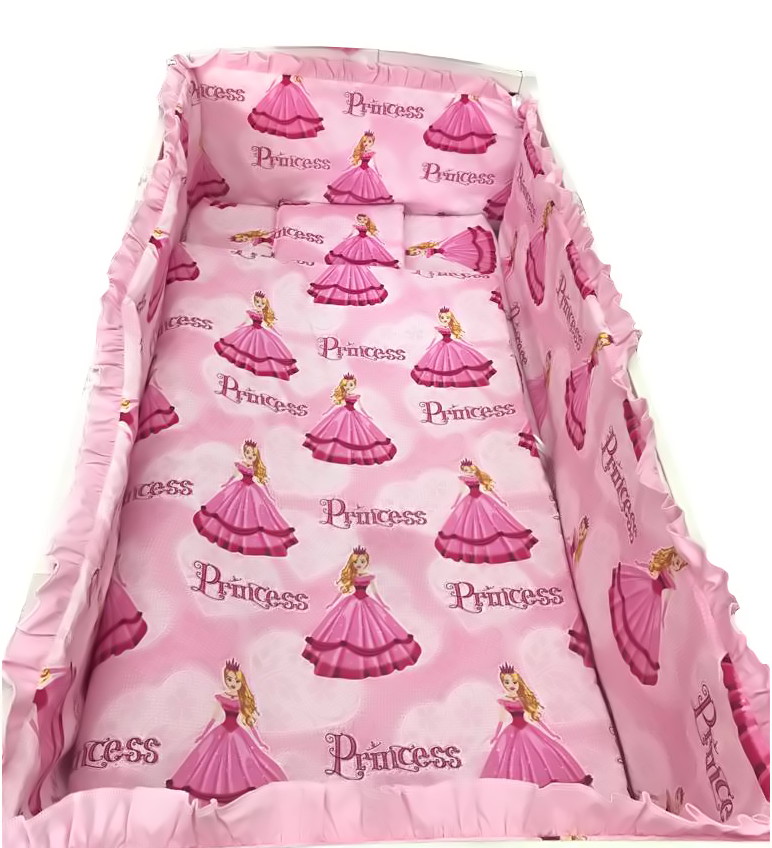 Set Lenjerie Patut 5 Piese Printese la Bal 120x60 cm - imagine 2