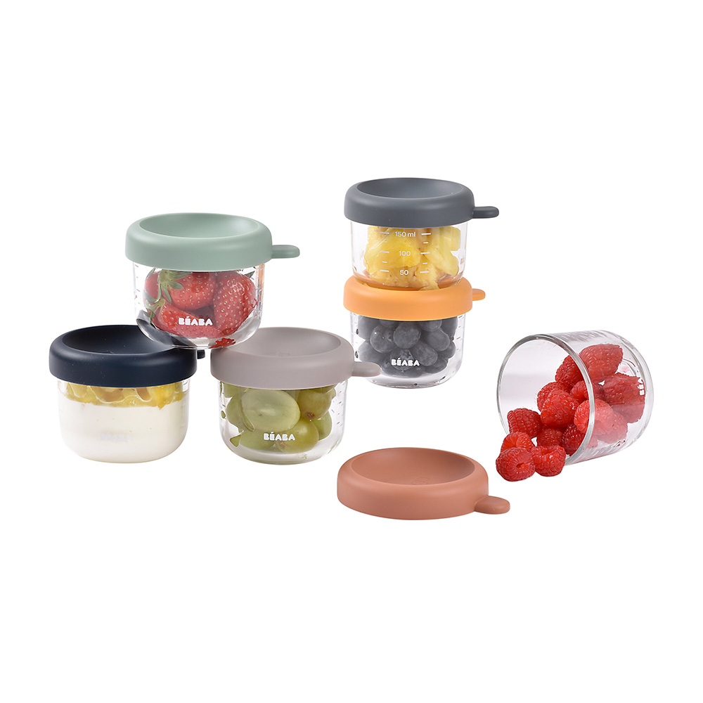 Set 6 recipiente sticlă Beaba 150ml - Organizare mese - imagine 2
