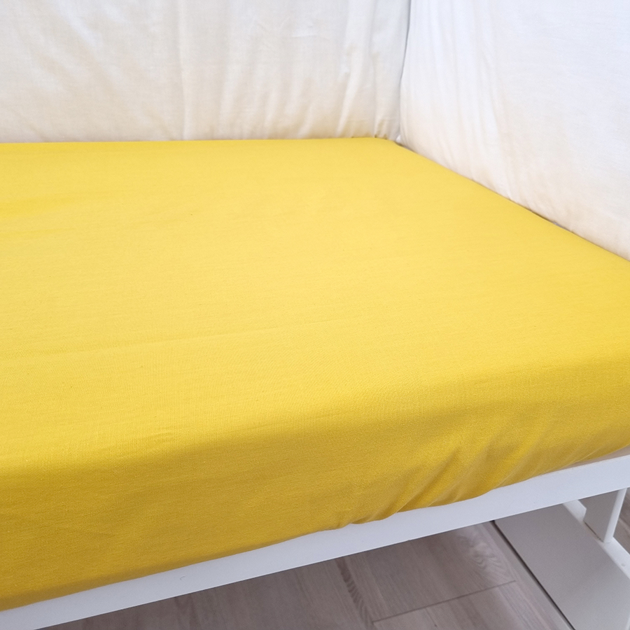 Cearceaf elastic Mustariu bumbac 60x107 cm - imagine 2