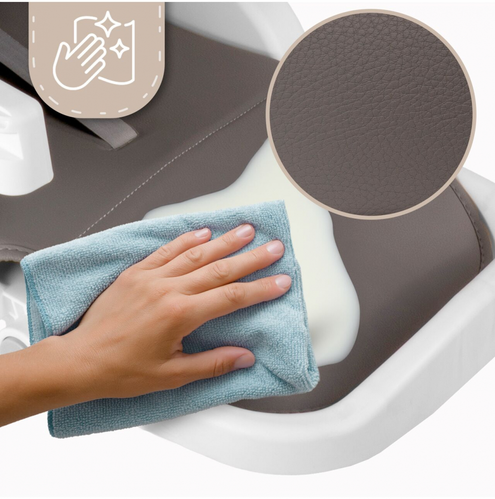 Scaun de masa 2in1 Malplay Deli Grey, pliabil cu roti - imagine 5