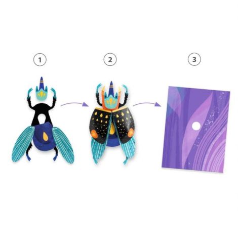 Joc Creativ Djeco Insecte Strălucitoare 3D - imagine 4