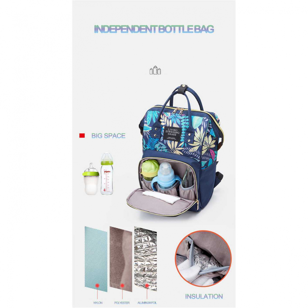 Rucsac multifuncțional Bambinice Albastru pentru cărucior - imagine 4