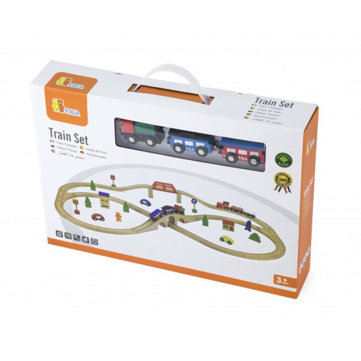 Set Trenulete Viga 49 Piese | Jucarii Lemn