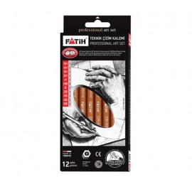 Set 12 Creioane Grafit 5H-5B Fatih